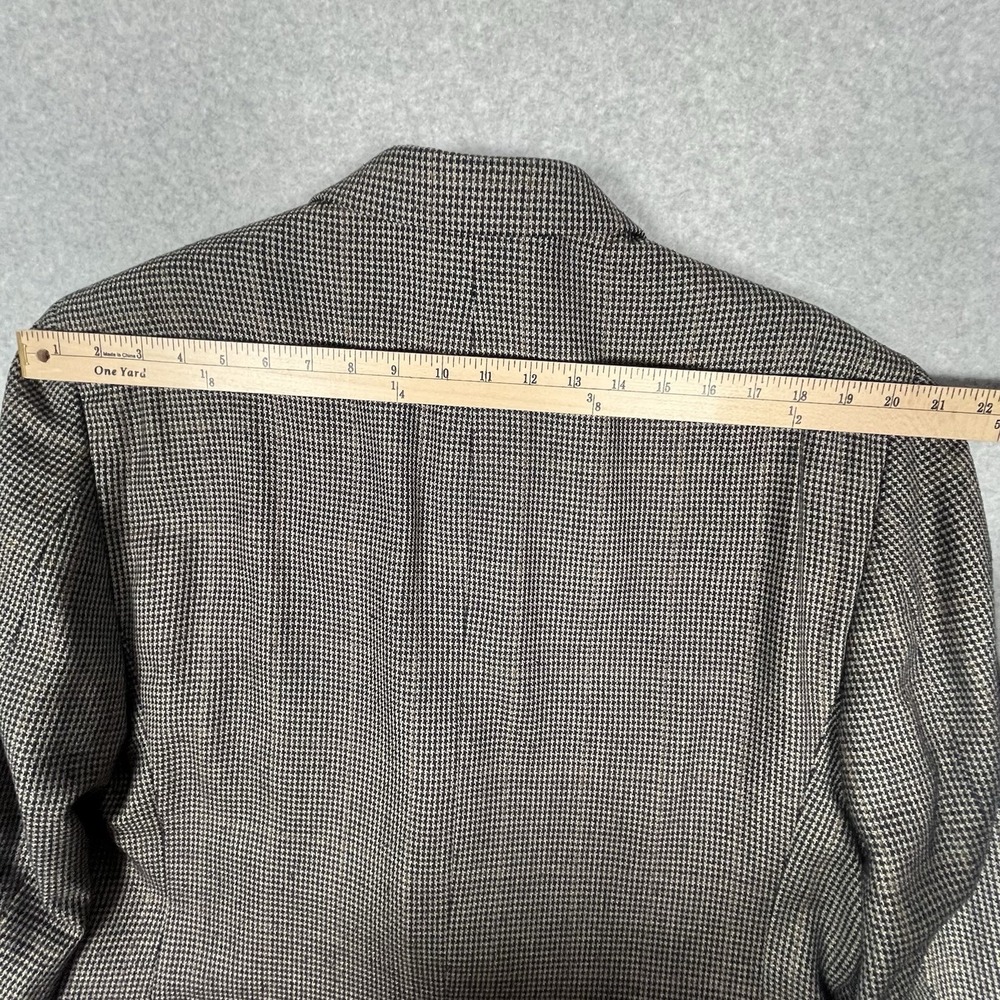 Jos A Bank Men's 44R‎ Blazer Sport Coat Black Gray Houndstooth Check Silk Wool - Picture 13 of 13